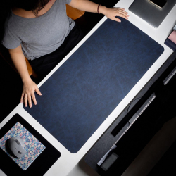 Sous-Main De Bureau Réversible En Similicuir Crazy Horse Et Liège Imperméable 80x40cm Avec Sangle kak wagsy