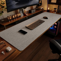 Tapis De Bureau Pour Clavier Et Souris En Lin Avec Base En Caoutchouc Antidérapante Bords Cousus 700 x 300 x 4 mm