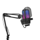 Microphone Condensateur USB À Réduction De Bruit Cardioïde 192 KHz 24 Bits Avec Éclairage RGB