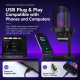 Microphone Condensateur USB À Réduction De Bruit Cardioïde 192 KHz 24 Bits Avec Éclairage RGB - www.yonis-shop.com
