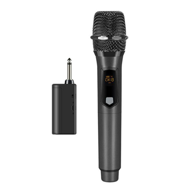 GE1 Handheld 2.4G Rechargeable Wireless Microphone, Style:Single Microphone(Black Grey) - www.yonis-shop.com