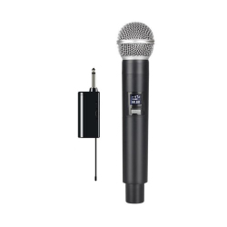 Microphone Sans Fil UHF À Main 2 En 1 Pour Prise De Parole Portée 50 M Sourdine Noise Lock Batteries Lithium