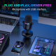 Microphone Condensateur USB De Bureau Cardioïde Avec Son Clair Éclairage RGB Et Plug And Play - www.yonis-shop.com