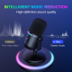 Microphone Condensateur USB De Bureau Cardioïde Avec Son Clair Éclairage RGB Et Plug And Play - www.yonis-shop.com