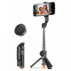 Perche À Selfie Avec Trépied 69 Cm Télécommande Bluetooth Rotation 360° Pour Smartphone Et Tablette