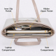 Sac Cabas Pour Ordinateur Portable Femme 13.3/14 Pouces Cuir PU Déperlant Compartiment Antichoc Poches Multiples - www.yonis-...