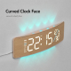 Horloge Murale Numérique LED Courbée Avec Éclairage RGB Double Alarme Et Minuteur Compte À Rebours - www.yonis-shop.com