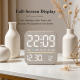 Réveil LED De Bureau Avec Veilleuse Latérale Écran Dimmable Et Sortie USB 5V Affichage Date Jour Et Secondes - www.yonis-shop...