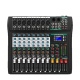 XTUGA CT80 8-Channel Professional Audio Mixer DJ Console(Black)