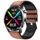 Montre Connectée Écran 1.55 Pouces ECG Oxygène Sanguin 150+ Modes Sport Cuir Noir Marron - www.yonis-shop.com