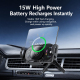 Support De Téléphone Pour Voiture Avec Chargeur Sans Fil 15 W Serrage Automatique Par Gravité Rotation 360° Et Ventouse - www...