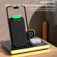 Chargeur Sans Fil Magnétique Pliable 4 en 1 avec Lumière d'Ambiance Charge Simultanée de 3 Appareils - www.yonis-shop.com