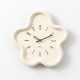 Horloge Murale Fleur Beige Silencieuse À Mouvement Quartz Pose Sans Perçage En MDF Bois Et Aiguilles Noyer - www.yonis-shop.com