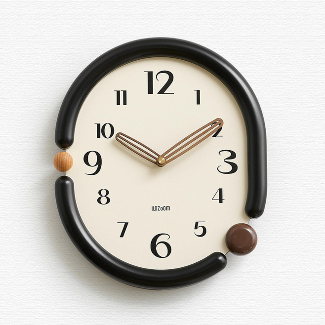 Horloge Murale Ovale Silencieuse À Quartz Avec Design 3D Et Aiguilles En Noyer - www.yonis-shop.com