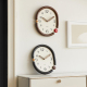 Horloge Murale Ovale Silencieuse À Quartz Avec Design 3D Et Aiguilles En Noyer - www.yonis-shop.com