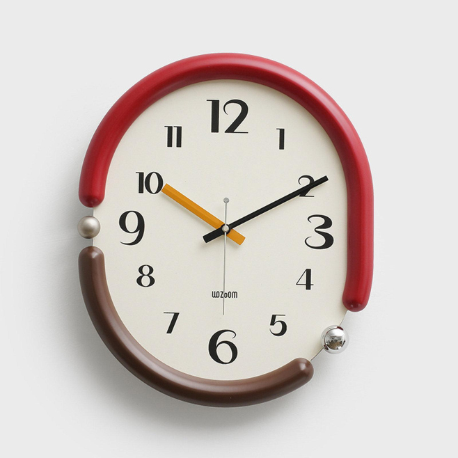 Horloge Murale Ovale Silencieuse À Quartz Design 3D Avec Cadre Double Couche Et Aiguilles En Noyer - www.yonis-shop.com