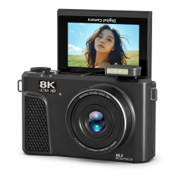 Appareil Photo Numérique 8K Pour Vlog Avec Écran IPS 3 Pouces Zoom 18x Autofocus Et WiFi