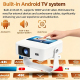 Vidéoprojecteur LED Compact Home Cinéma Full HD 1080p Android 13 WiFi 6 Auto Focus Support 4K Rotation 180° - www.yonis-shop.com
