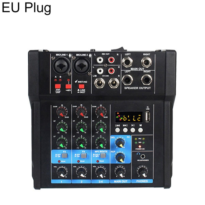 Table De Mixage Bluetooth 4 Canaux Avec Bluetooth 5.0 USB MP3 Et Alimentation Fantôme 48 V - www.yonis-shop.com