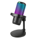 Microphone Condensateur De Bureau À Réduction De Bruit Cardioïde RGB USB Type C 192 KHz 24 Bits Avec Écoute Casque - www.yoni...