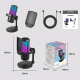 Microphone Condensateur De Bureau À Réduction De Bruit Cardioïde RGB USB Type C 192 KHz 24 Bits Avec Écoute Casque - www.yoni...