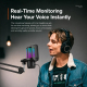 Microphone Condensateur De Bureau À Réduction De Bruit Cardioïde RGB USB Type C 192 KHz 24 Bits Avec Écoute Casque - www.yoni...