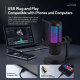Microphone Condensateur De Bureau À Réduction De Bruit Cardioïde RGB USB Type C 192 KHz 24 Bits Avec Écoute Casque - www.yoni...