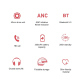 Casque Audio Pliable ANC Réduction de Bruit Bluetooth Sans Fil Gris Autonomie Longue et Charge Rapide - www.yonis-shop.com