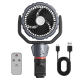 Ventilateur Portable Rechargeable Pour Extérieur Avec Lampe LED Télécommande 4 Vitesses Batterie 4000 mAh - www.yonis-shop.com