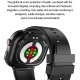 Montre Connectée Écran Horizontal 1.91 Pouces Bracelet Silicone Bleu ECG Étanche IP68 Bluetooth 5.1 Monitoring Cardiaque et T...