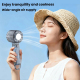 Mini Ventilateur Portable USB Type-C Silencieux 4 Vitesses Batterie 2000 mAh Avec Mousqueton Gris Transparent - www.yonis-sho...