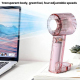 Mini Ventilateur Portable USB Type-C Silencieux 4 Vitesses Batterie 2000 mAh Avec Mousqueton Gris Transparent - www.yonis-sho...