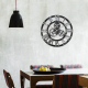 Horloge Murale Ronde Rétro en Bois Style Antique avec Chiffres Romains 58cm Argentée - www.yonis-shop.com
