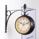 Horloge Murale Vintage Double Face En Fer Forgé Décorative Silencieuse Pour Salon Et Bureau - www.yonis-shop.com