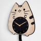 Horloge Murale Chat En Bois Avec Queue Mobile Décoration Salon Design Unique - www.yonis-shop.com