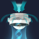 Ventilateur De Bureau Sur Secteur Moteur Brushless Silencieux 4 Vitesses Air 3D Éclairage Nocturne Réglable À 90 Degrés - www...