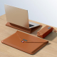 Sacoche Ordinateur Portable 13/14 Pouces Étanche Et Polyvalente Avec Support Intégré En Cuir PU Vert Foncé - www.yonis-shop.com