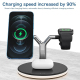 Chargeur Sans Fil Magnétique 3 En 1 Avec Lumière LED Pour Téléphones Apple Watch Et AirPods Puissance 25W - www.yonis-shop.com