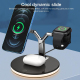 Chargeur Sans Fil Magnétique 3 En 1 Avec Lumière LED Pour Téléphones Apple Watch Et AirPods Puissance 25W - www.yonis-shop.com