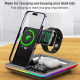 Chargeur Sans Fil Multifonctionnel 5 en 1 avec Support Téléphone Pliable et Lumières RGB - www.yonis-shop.com