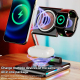 Chargeur Sans Fil 3 en 1 Pliable Magnétique Portable Puissance 15W Pour Recharger Simultanément Vos Appareils En Toute Sécuri...