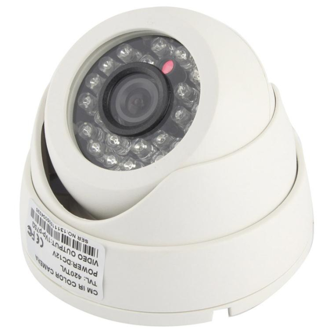 Camera Surveillance Infrarouge 24 LED 20m Résolution 420TVL Capteur CMOS Lentille 3.6mm ABS - www.yonis-shop.com