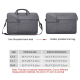 Sacoche Ordinateur Portable Étanche Résistante Aux Déchirures Avec Sangle Cachée Pour Laptop 13 Pouces Noir Grande Capacité D...