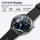 Montre Connectée Santé Intelligente Écran Rond 1.55 Pouces Suivi ECG et Sommeil Étanche IP67 Autonomie Longue Durée Fonctions...