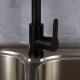 Robinet De Cuisine Mitigeur Extractible Inox Noir Double Jet Eau Chaude Et Froide Rotation 360° Cartouche Céramique - www.yon...