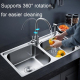 Robinet De Cuisine En Acier Inoxydable 304 Rotatif À 360° Avec Tuyau De 60 Cm Et Mousseur Économiseur D’Eau - www.yonis-shop.com