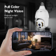 Ampoule Caméra WiFi Extérieure 1080P HD Vision Nocturne Détection de Mouvement Audio Bidirectionnel Angle Large 90° Mémoire E...