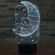 Lampe de Décoration 3D Ours de Lune 7 Couleurs Lumière LED Tactile 0.5W Interrupteur Tactile Chambre Salon Couloir - www.yoni...