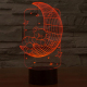 Lampe de Décoration 3D Ours de Lune 7 Couleurs Lumière LED Tactile 0.5W Interrupteur Tactile Chambre Salon Couloir - www.yoni...