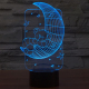 Lampe de Décoration 3D Ours de Lune 7 Couleurs Lumière LED Tactile 0.5W Interrupteur Tactile Chambre Salon Couloir - www.yoni...